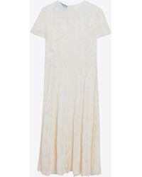Prada - Floral Jacquard Midi Dress - Lyst