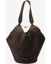 KHAITE - Small Lotus Suede Tote Bag - Lyst