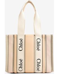 Chloé - Medium Woody Raffia Tote Bag - Lyst