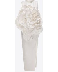 Huishan Zhang - Aphrodite Floral-Appliqué Midi Dress - Lyst