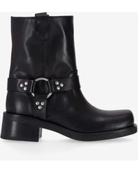 P.A.R.O.S.H. - Buckled Leather Ankle Boots - Lyst