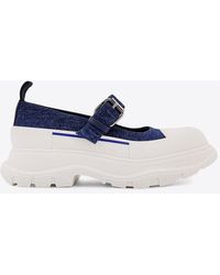 McQueen - Thread Slick Mary Jane Denim Sneakers - Lyst