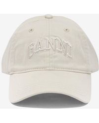 Ganni - Logo Canvas Baseball Cap - Lyst