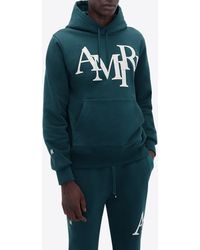 Amiri - Staggered Logo Print Hooded Sweatshirt - Lyst