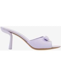 Ferragamo - Elida 70 Drop Bow Calf Leather Mules - Lyst