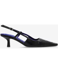 Burberry - Chisel 50 Leather Slingback Pumps - Lyst