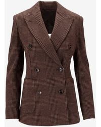 Max Mara - Zulma Double-Breasted Prince Of Wales Blazer - Lyst