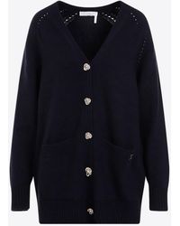 Chloé - Cashmere And Wool Cardigan - Lyst