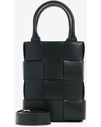 Bottega Veneta - Mini Cassette Intreccio Leather Tote Bag - Lyst