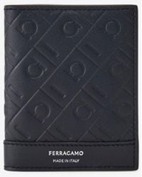 Ferragamo - Embossed Monogram Leather Bi-Fold Cardholder - Lyst