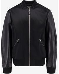 Givenchy - Cotton And Nylon Jacket With Leather Sleeves - Lyst