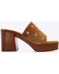 Gianvito Rossi - 95 Suede Platform Mules - Lyst