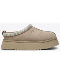 UGG - Tasman Embroidered Suede Flatform Mules - Lyst