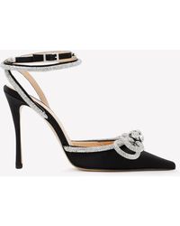 Mach & Mach - 110 Crystal Embellished Double Bow Satin Pumps - Lyst
