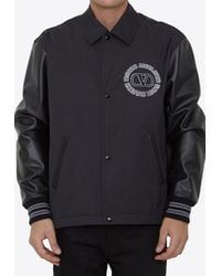 Valentino - Logo-Patch Varsity Padded Jacket - Lyst