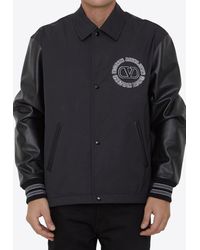 Valentino - Logo-Patch Varsity Padded Jacket - Lyst