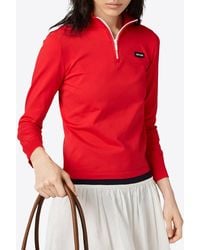 Miu Miu - Half-Zip Knitted Sweater - Lyst
