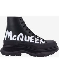 Alexander McQueen - Tread Slick Graffiti Logo Ankle Boots - Lyst