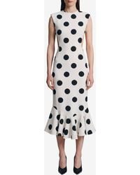 Jacquemus - Palmier Polka Dots Midi Dress With Cut-Out Detail - Lyst