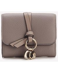 Chloé - Alphabet Tri-Fold Compact Wallet With Grained Leather - Lyst