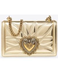 Dolce & Gabbana - Medium Devotion Metallic Leather Crossbody Bag - Lyst