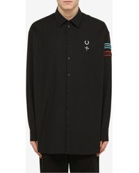 Raf Simons - X Fred Perry Logo Embroidered Long-Sleeved Shirt - Lyst