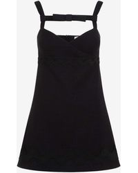 Patou - Bow-Embellished Sleeveless Mini Dress - Lyst