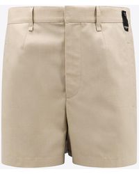 Fendi - High-Waist Tailored Wool Shorts - Lyst