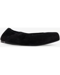 Alaïa - Square-Toe Suede Ballet Flats - Lyst