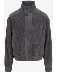 Giorgio Armani - Blouson Suede Leather Jacket - Lyst