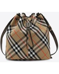 Burberry - Medium Vintage Check Bucket Bag - Lyst
