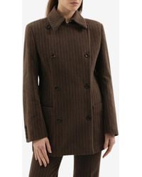 1989 STUDIO - Double-Breasted Striped Blazer - Lyst