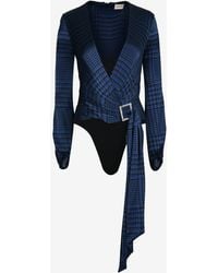 Alexandre Vauthier - Deep V-Neck Monogram Bodysuit - Lyst