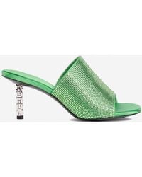 Givenchy - G Cube 70 Studded Satin Mules - Lyst