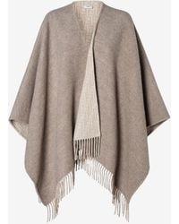 Fendi - Reversible Ff Zucca Fringed Cape - Lyst