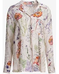 McQueen - Floral Print Long-Sleeved Shirt - Lyst