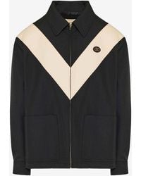 Valentino - Zip-Up Jacket With Inlaid V And Vlogo Patch - Lyst