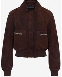 Tom Ford - Suede Short Jacket With Front-Pockets - Lyst