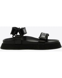 Moschino - Logo Bands Flat Sandals - Lyst
