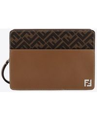 Fendi - Squared Ff Standing Pouch Bag - Lyst