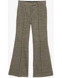 Acne Studios Brown Wool Pleated Wide-leg Trousers | Lyst