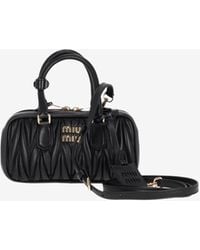 Miu Miu - Mini Arcadie Leather Top Handle Bag - Lyst