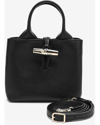 Longchamp - Xs Le Roseau Leather Top Handle Bag - Lyst