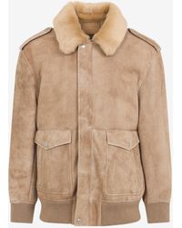 Prada - Suede Bomber Jacket - Lyst