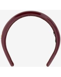 Miu Miu - Logo Plaque Patent Leather Headband - Lyst