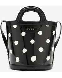 Marni - Mini Tropicalia Polka Dot Top Handle Bag In Patent Leather - Lyst