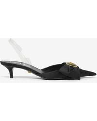 Versace - Alia 45 Slingback Satin Pumps - Lyst
