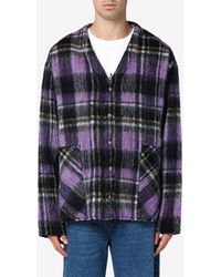 Palm Angels - Plaid Check Wool Cardigan - Lyst