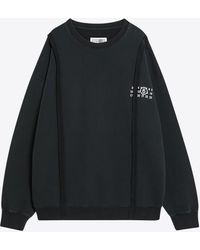 MM6 by Maison Martin Margiela - Numeric Logo Print Crewneck Sweatshirt - Lyst