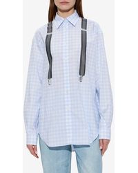 Moschino - Suspenders Print Long-Sleeved Checked Shirt - Lyst